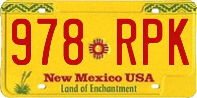 NM license plate 978RPK