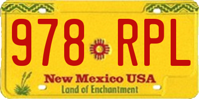NM license plate 978RPL
