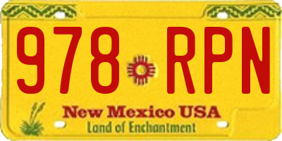NM license plate 978RPN