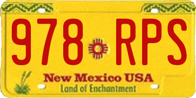 NM license plate 978RPS