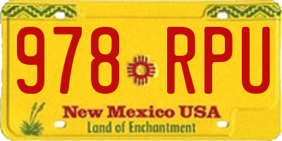 NM license plate 978RPU