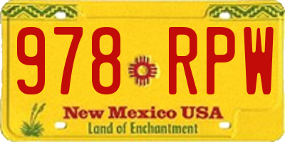 NM license plate 978RPW