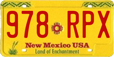 NM license plate 978RPX