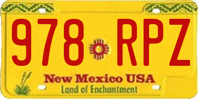 NM license plate 978RPZ