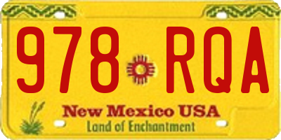 NM license plate 978RQA