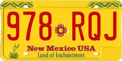 NM license plate 978RQJ