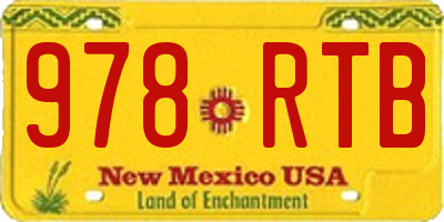 NM license plate 978RTB