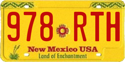 NM license plate 978RTH