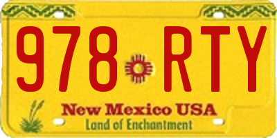 NM license plate 978RTY