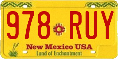 NM license plate 978RUY