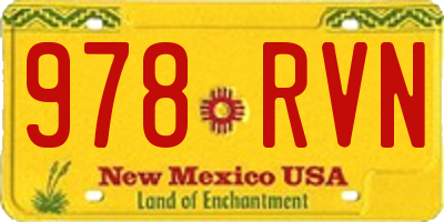NM license plate 978RVN