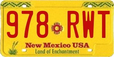 NM license plate 978RWT