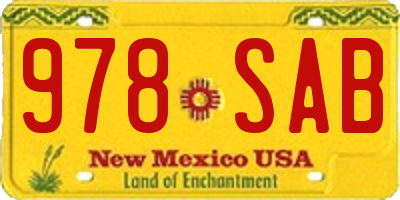 NM license plate 978SAB