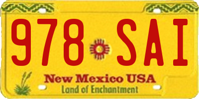 NM license plate 978SAI