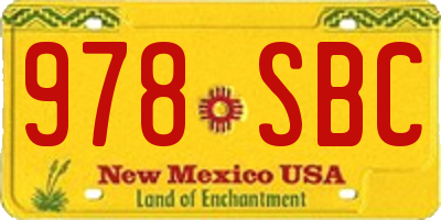 NM license plate 978SBC