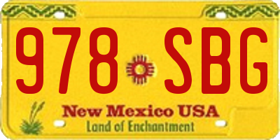 NM license plate 978SBG