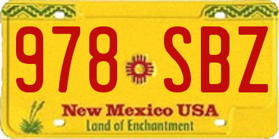 NM license plate 978SBZ