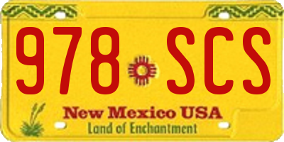 NM license plate 978SCS