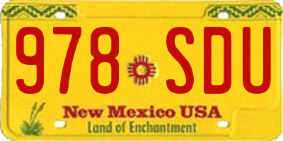 NM license plate 978SDU