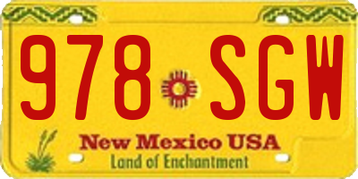 NM license plate 978SGW