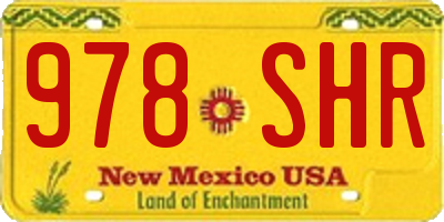 NM license plate 978SHR