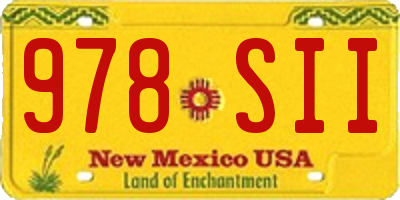NM license plate 978SII