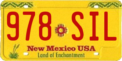 NM license plate 978SIL