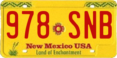 NM license plate 978SNB