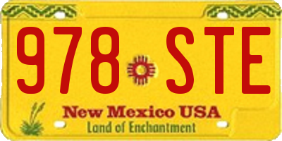 NM license plate 978STE