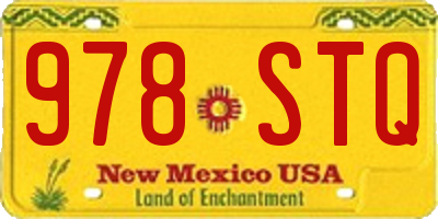 NM license plate 978STQ