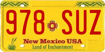 NM license plate 978SUZ