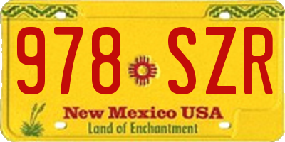 NM license plate 978SZR