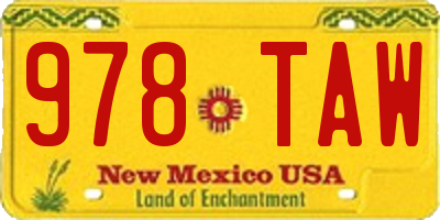 NM license plate 978TAW
