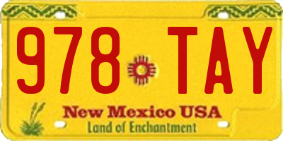 NM license plate 978TAY