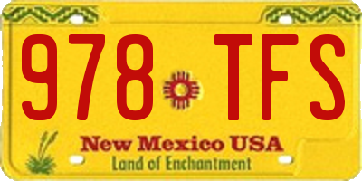 NM license plate 978TFS