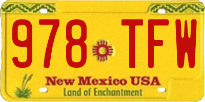 NM license plate 978TFW