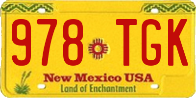 NM license plate 978TGK