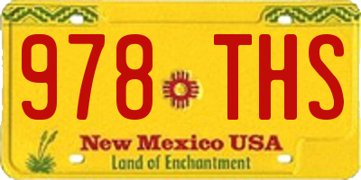NM license plate 978THS