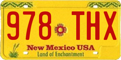 NM license plate 978THX