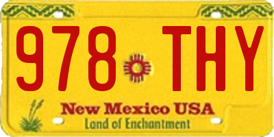 NM license plate 978THY