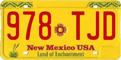 NM license plate 978TJD