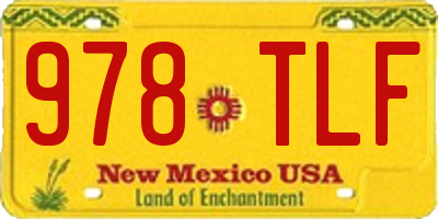NM license plate 978TLF