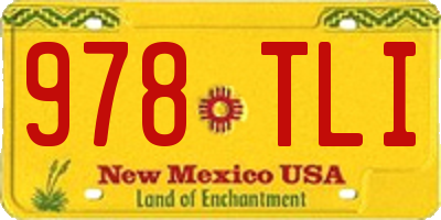 NM license plate 978TLI