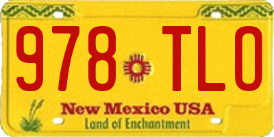 NM license plate 978TLO