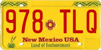 NM license plate 978TLQ