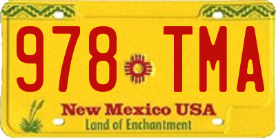 NM license plate 978TMA