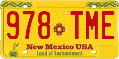 NM license plate 978TME