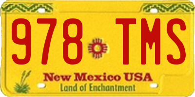 NM license plate 978TMS