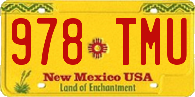 NM license plate 978TMU