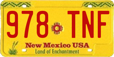 NM license plate 978TNF